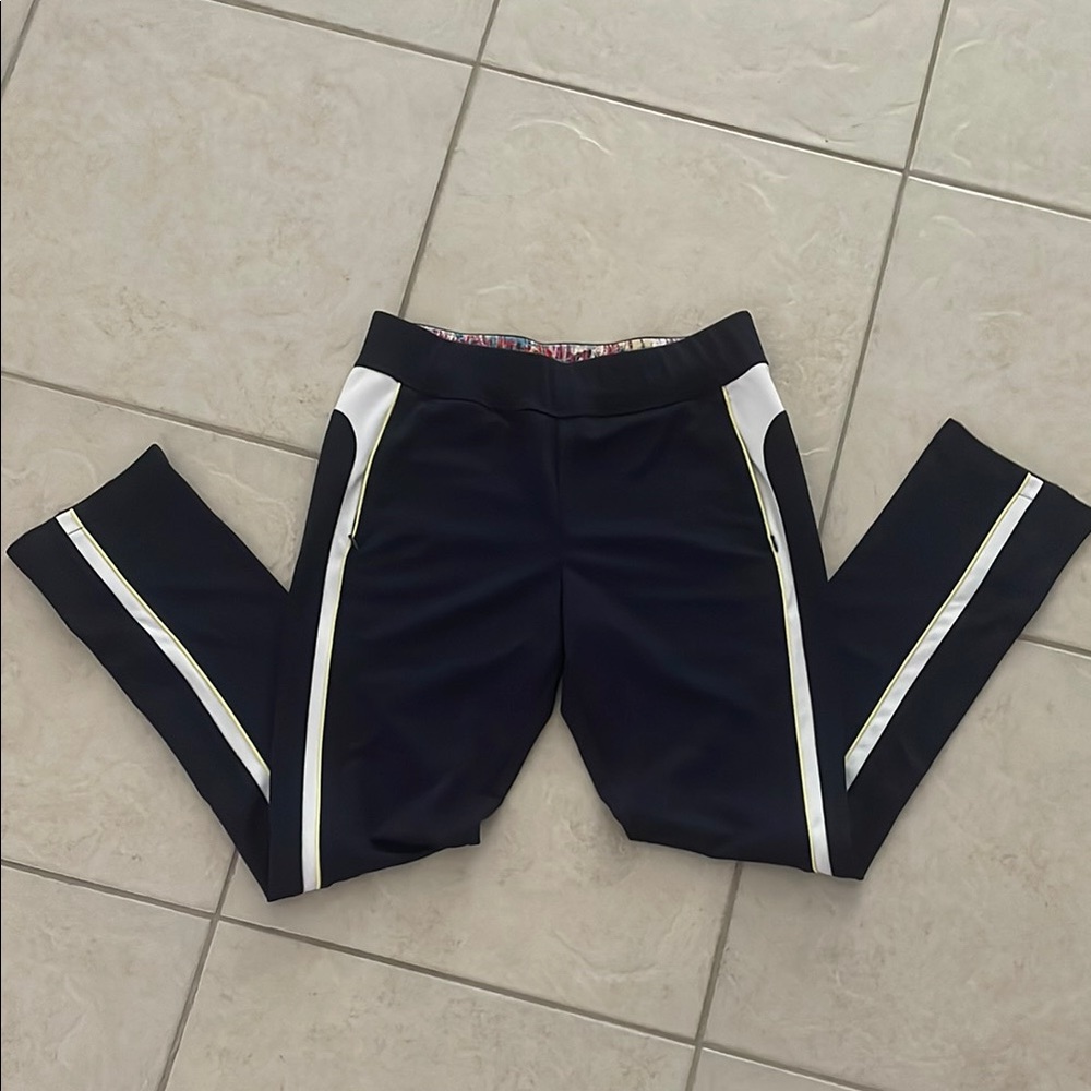 Fila Navy Track Pants with White Stripe and Yellow Details 💕